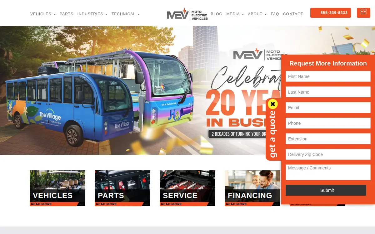 Homepage of Gator Moto Utility Vehicles and More, LLC