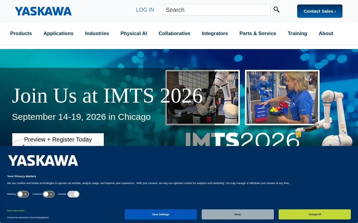 Homepage of Yaskawa America INC