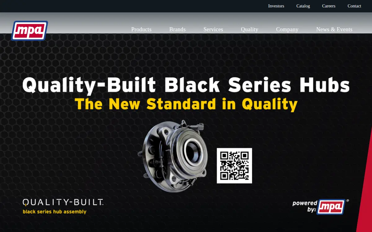 Homepage of Motorcar Parts of America, INC