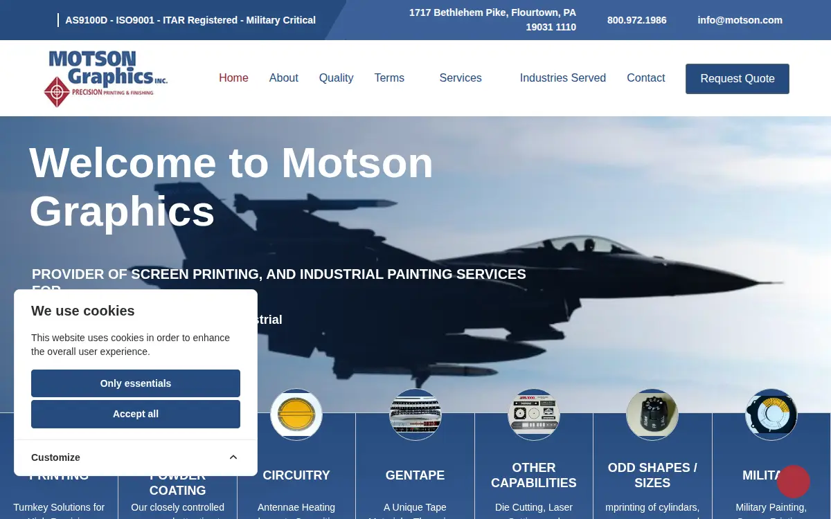 Homepage of Motson Graphics INC