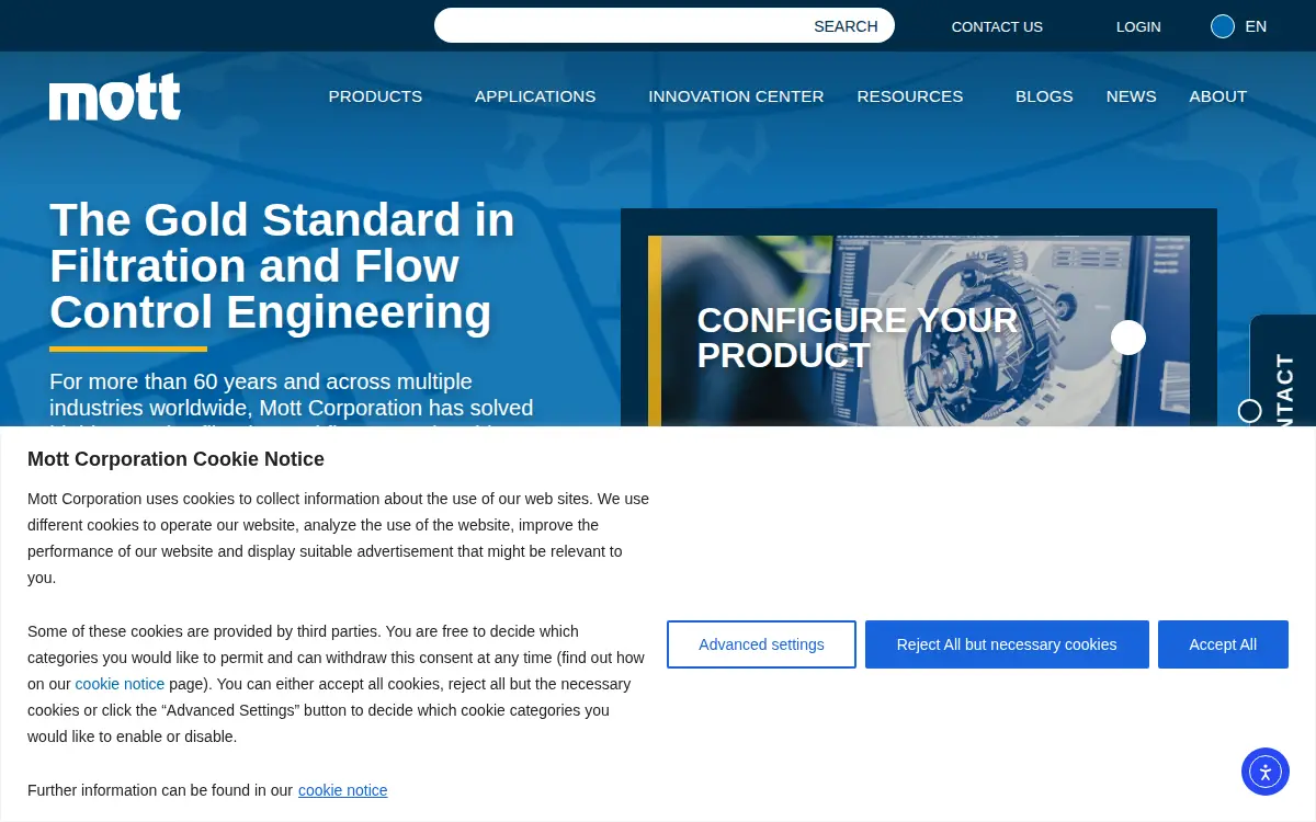 Homepage of Mott CORP