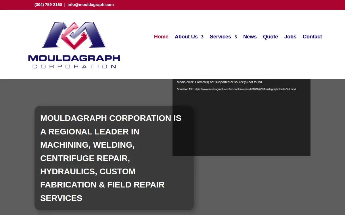 Homepage of Mouldagraph Corporation