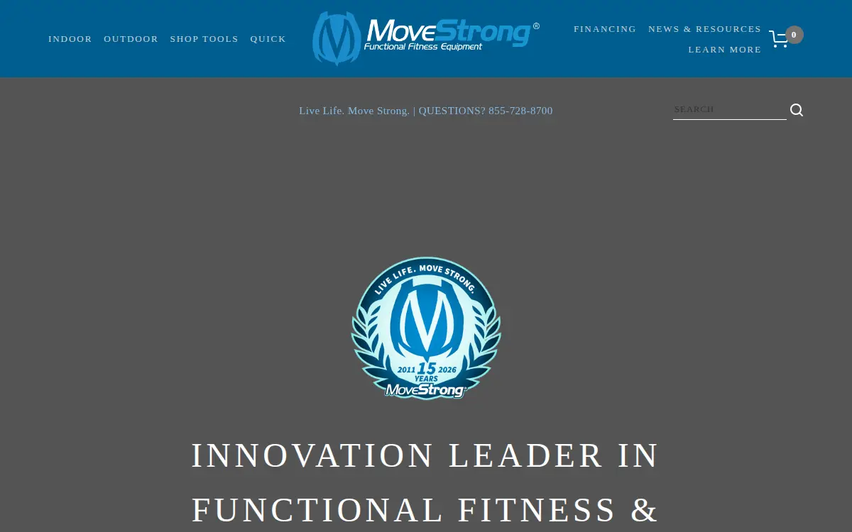Homepage of Move Strong Functional Fitness Equipment LLC