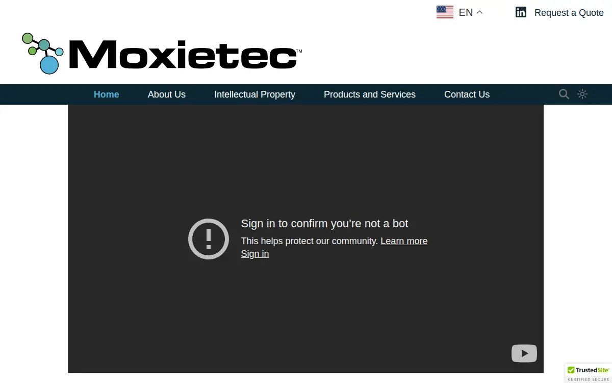 Homepage of Moxietec LLC