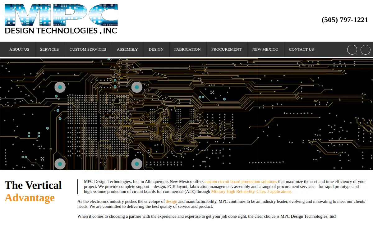 Homepage of Mpc Design Technologies, INC.