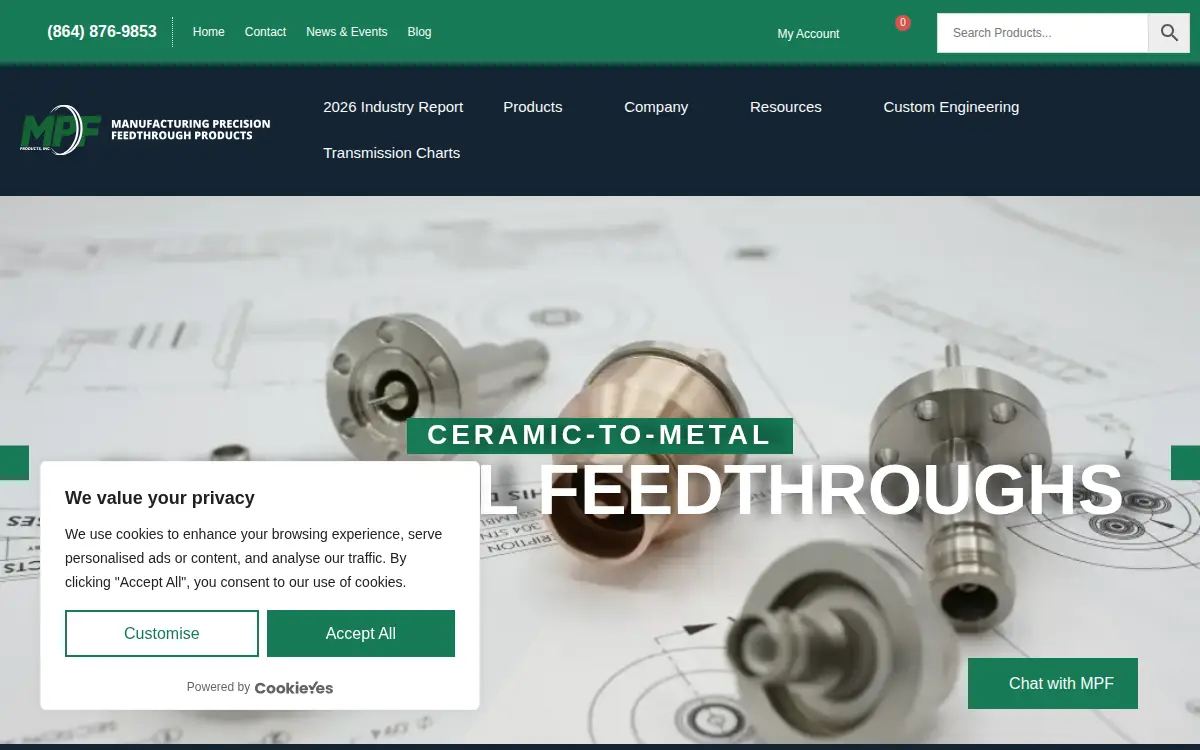Homepage of Mpf Products INC
