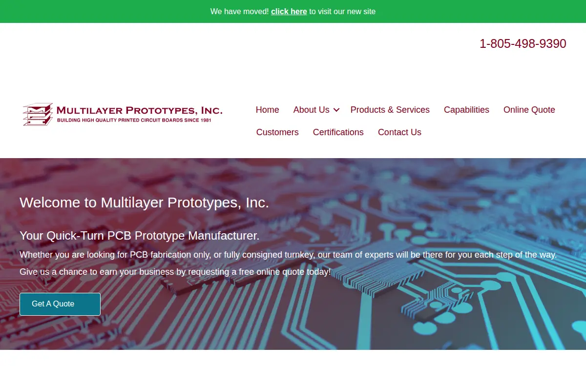 Homepage of Multilayer Prototypes Incorporated