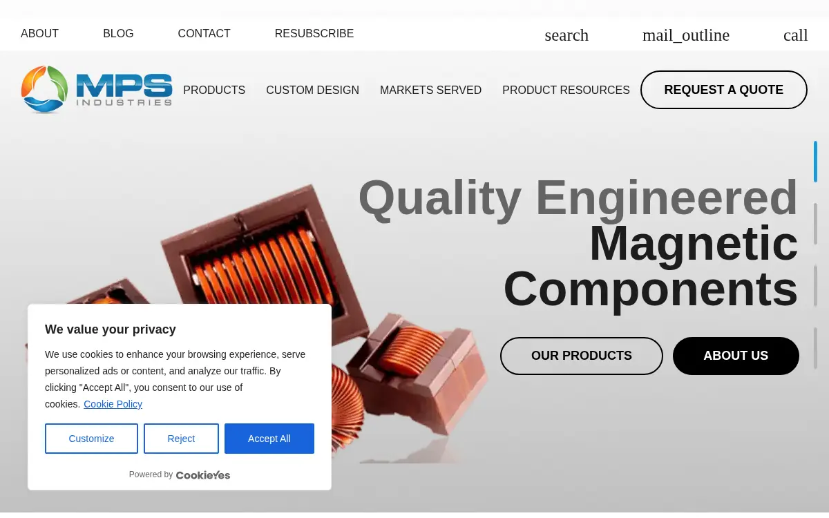 Homepage of Mps Industries, Incorporated