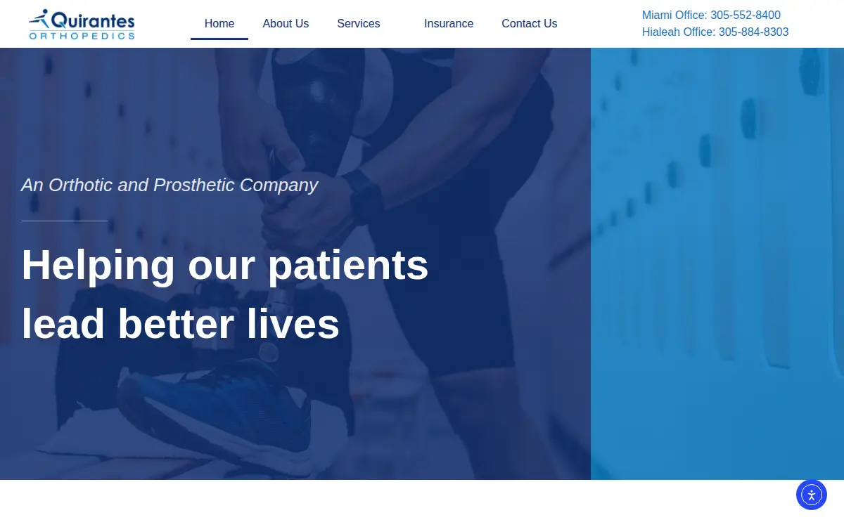 Homepage of M. Quirantes, Orthopedic Appliances, INC.