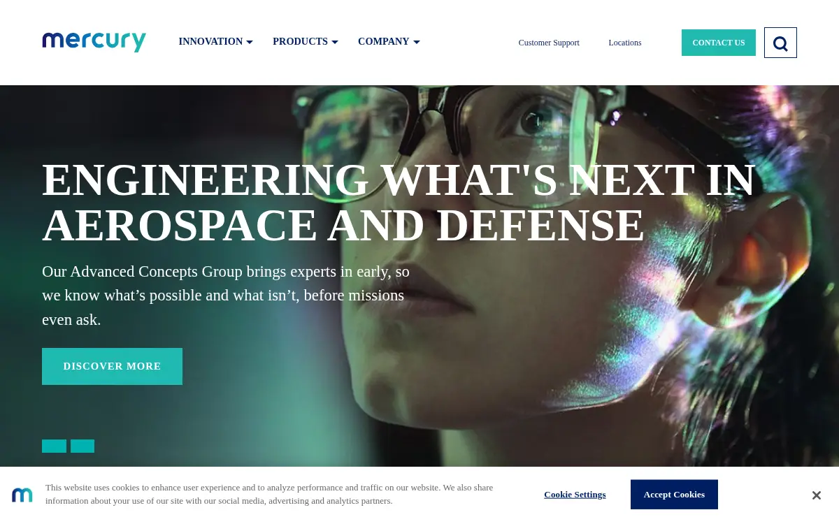 Homepage of Mercury Systems, INC.