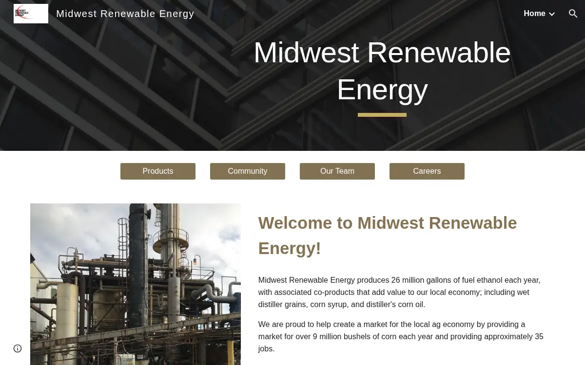 Homepage of Midwest Renewable Energy, LLC