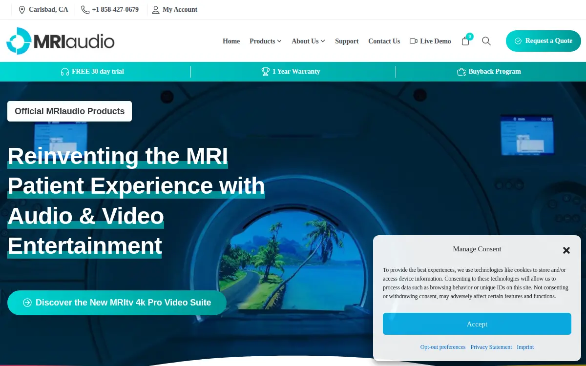 Homepage of Mriaudio, INC.