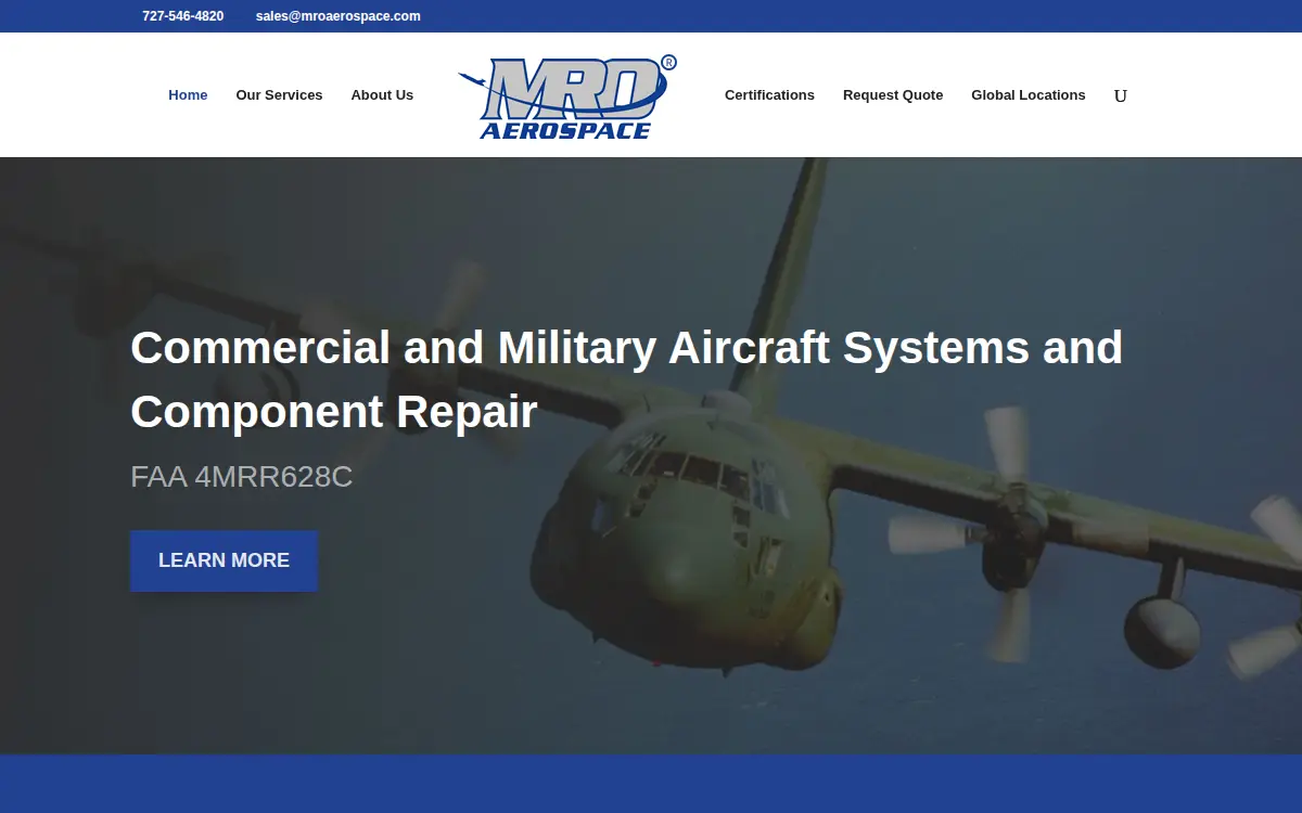 Homepage of Mro Aerospace, INC.