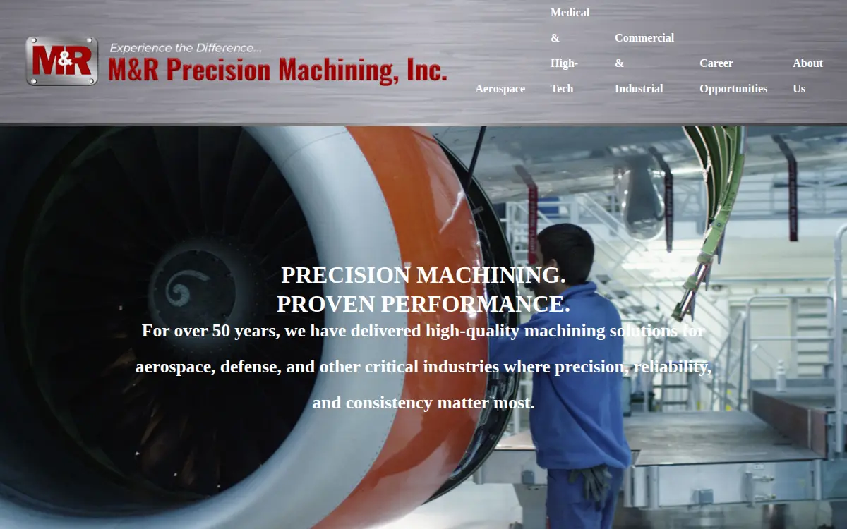 Homepage of M & R Precision Machining INC
