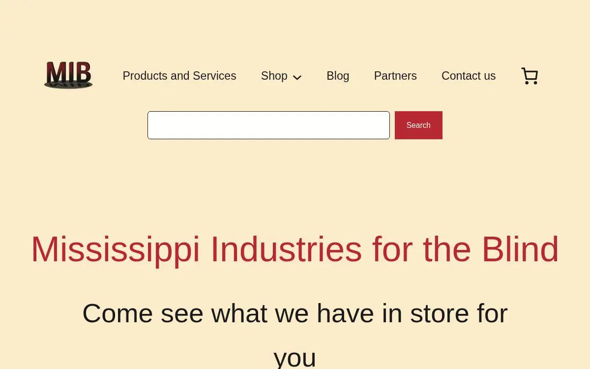 Homepage of Mississippi Industries for the Blind