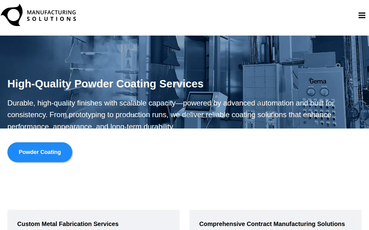 Homepage of Manufacturing Solutions, INC