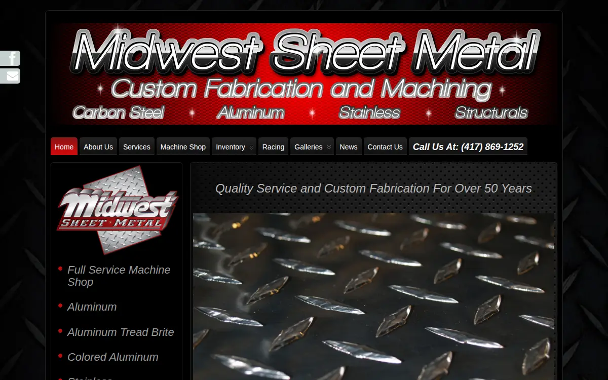 Homepage of Midwest Sheet Metal CO.