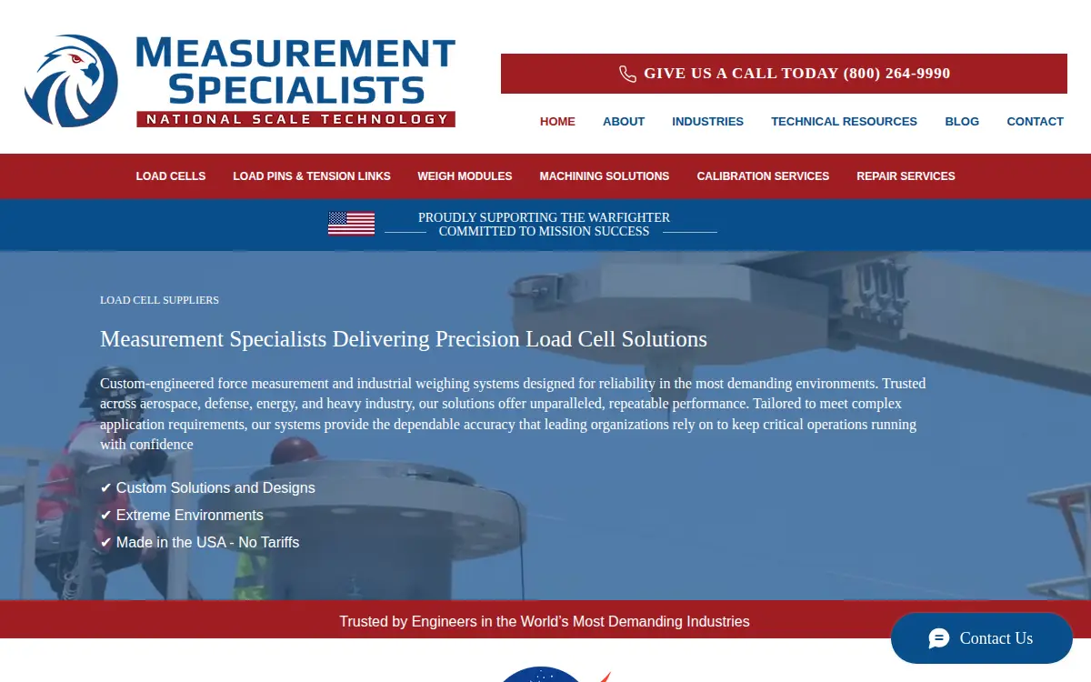 Homepage of Measurement Specialists INC. National Scale Technology Msnst