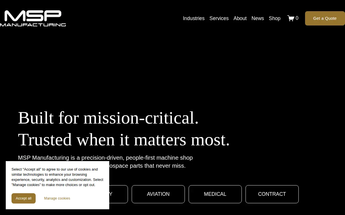 Homepage of Msp Aviation, INC.