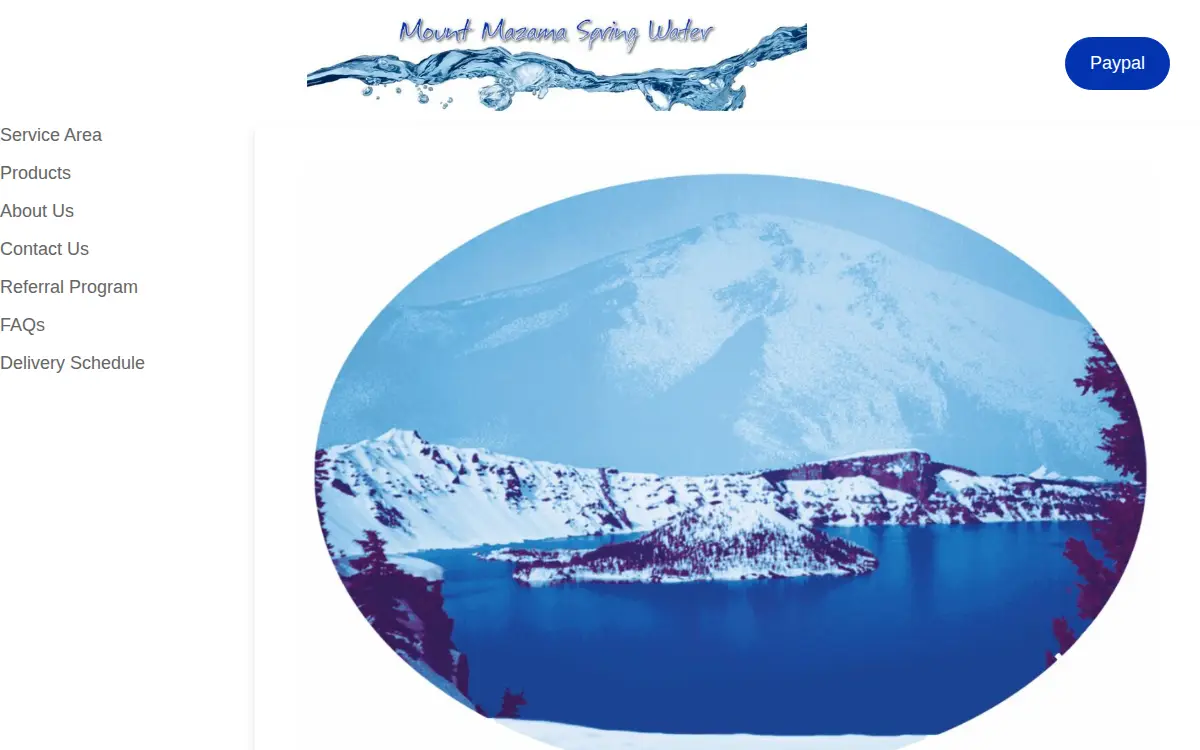 Homepage of Mount Mazama Spring Water LLC