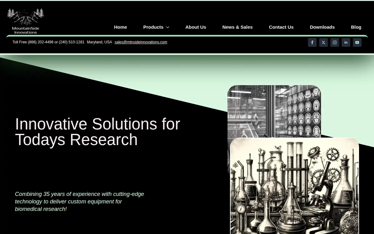 Homepage of Mountainside Innovations LLC