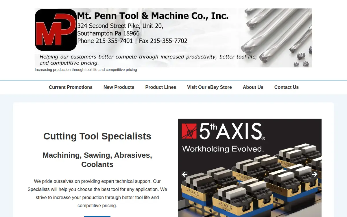 Homepage of Mt. Penn Tool & Machine Co., INC.