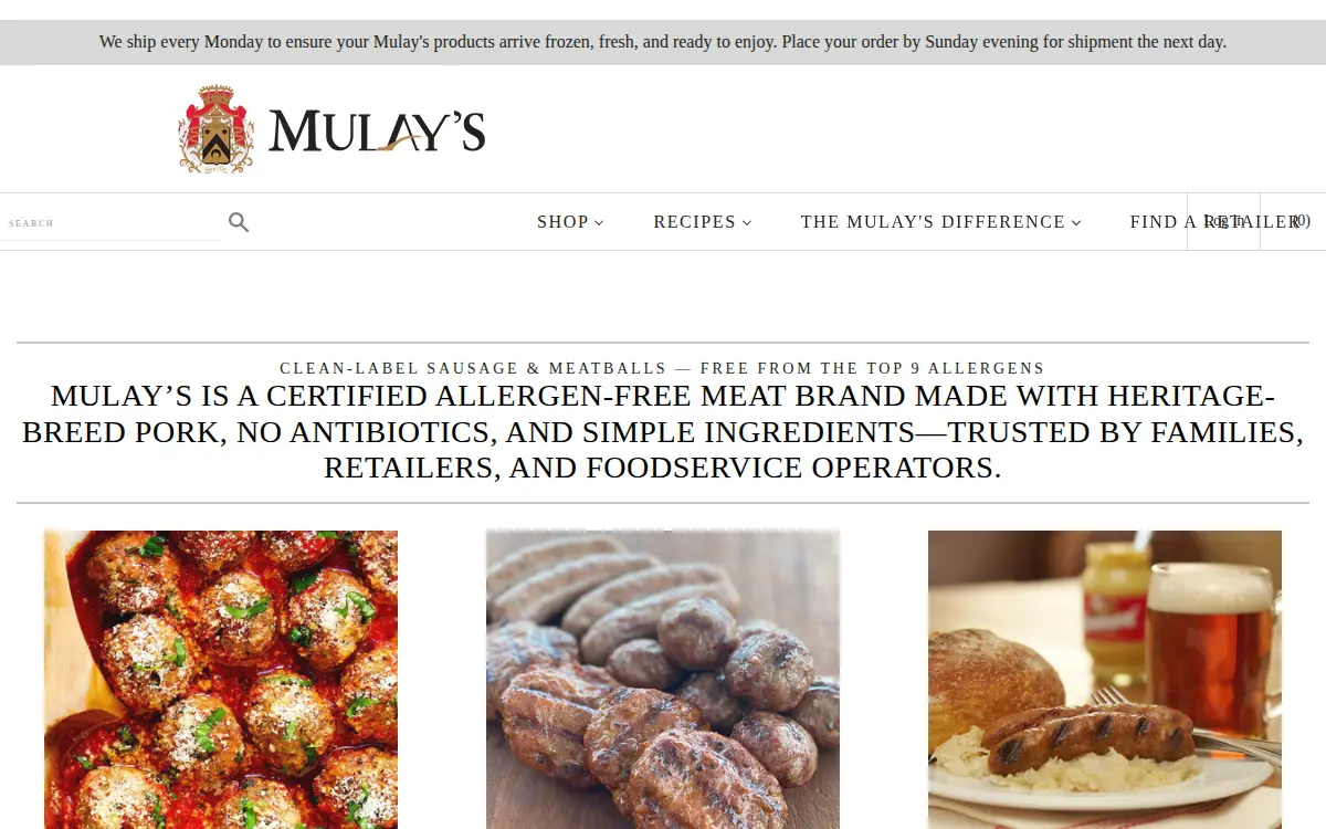 Homepage of Mulay's Sausage CORP