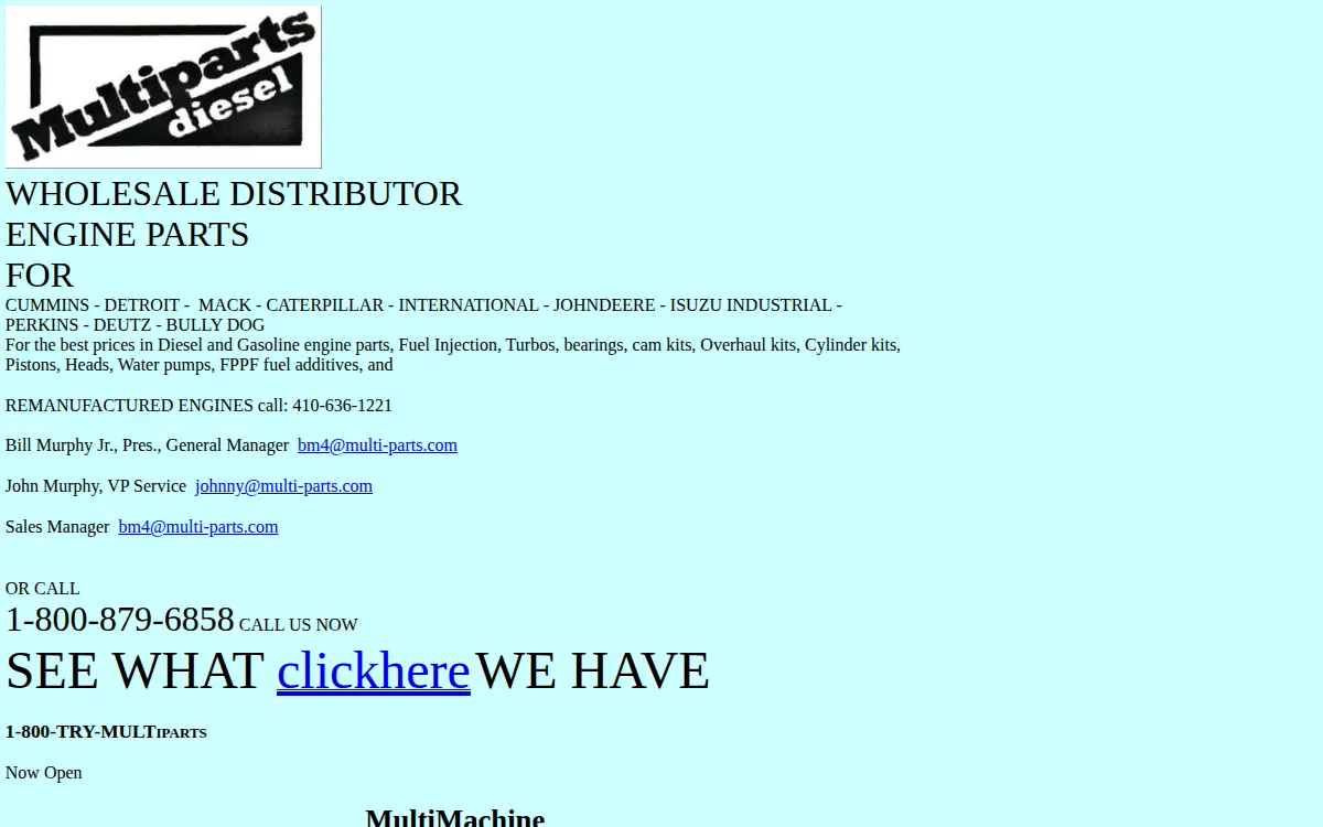 Homepage of Multi-parts & Services, INC.