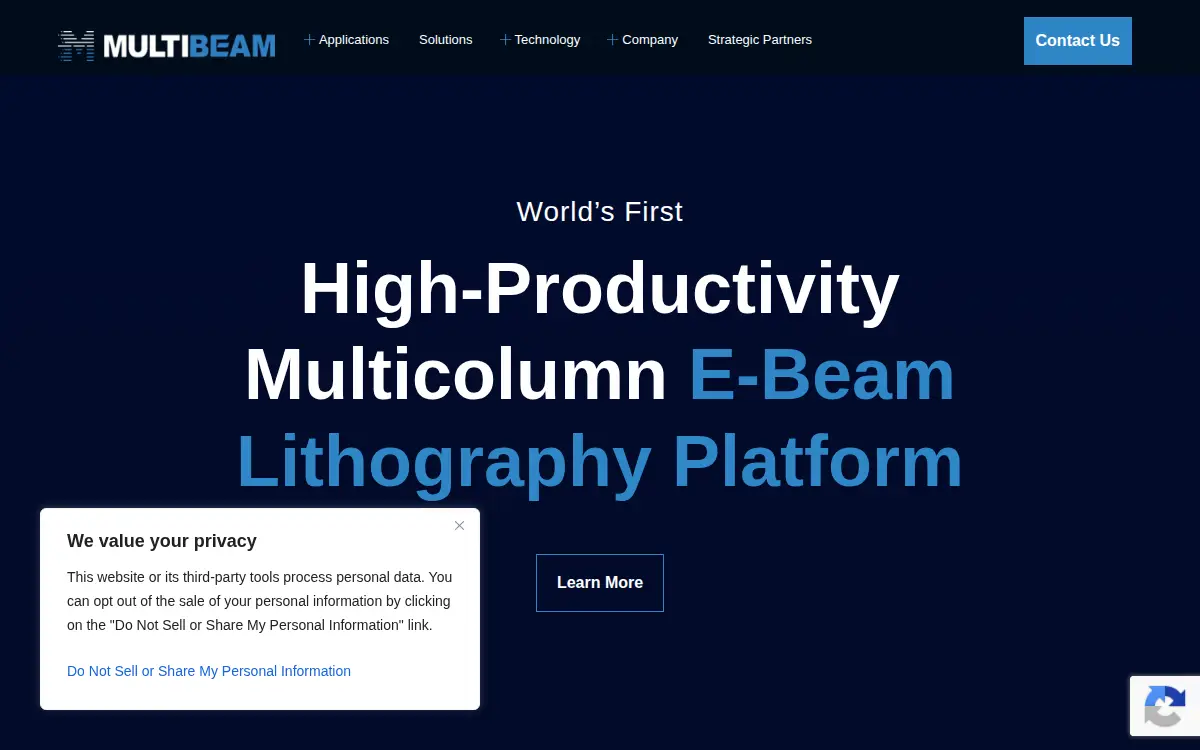 Homepage of Multibeam Corporation