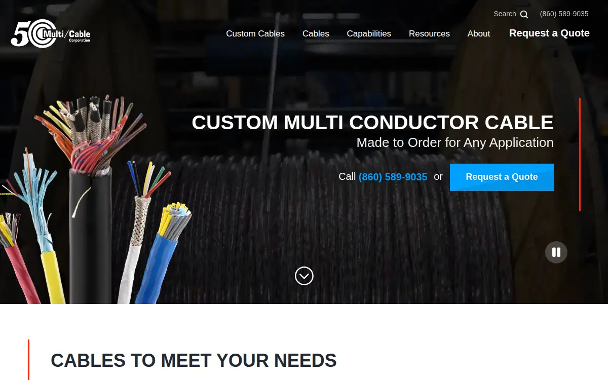 Homepage of Multi/cable Corporation
