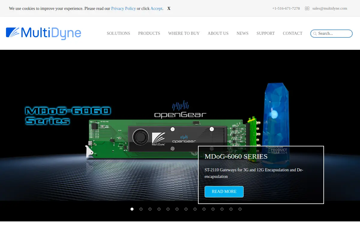 Homepage of Multidyne Electronics, INC.
