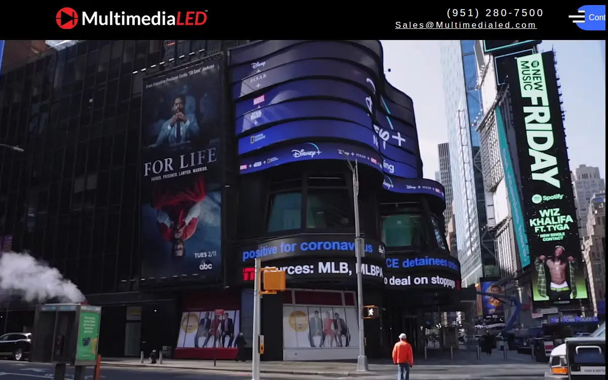Homepage of Multimedia Led, INC.
