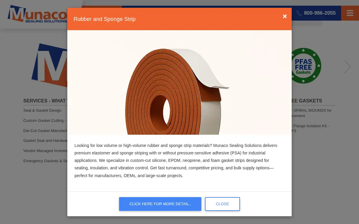 Homepage of Munaco Sealing Solutions INC
