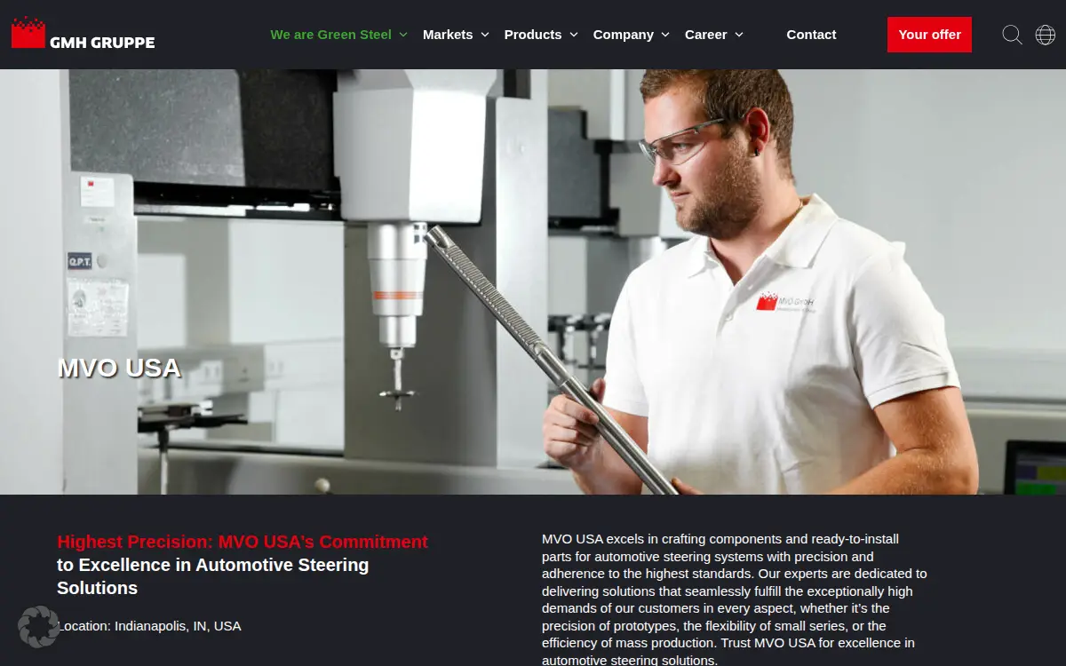 Homepage of Mvo Usa, INC.