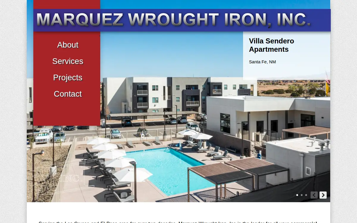 Homepage of Marquez Wrought Iron INC