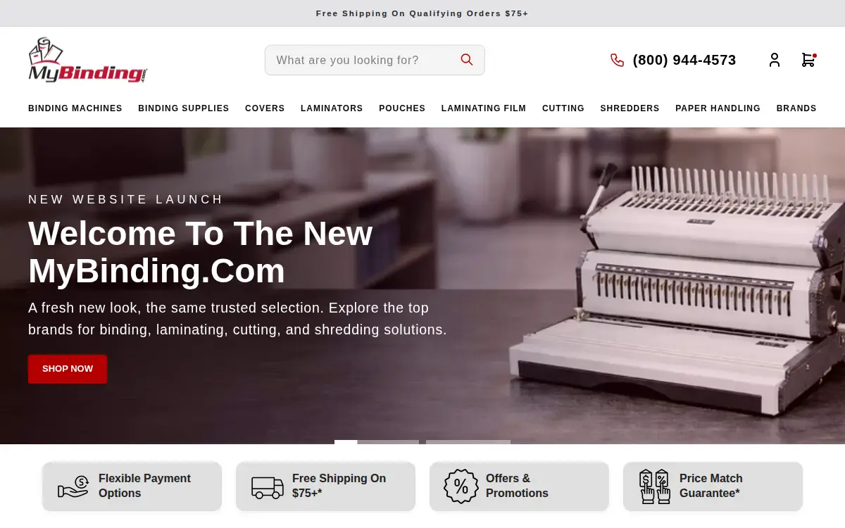 Homepage of Mybinding LLC