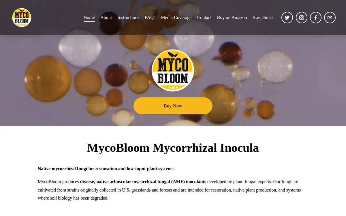 Homepage of Mycobloom LLC