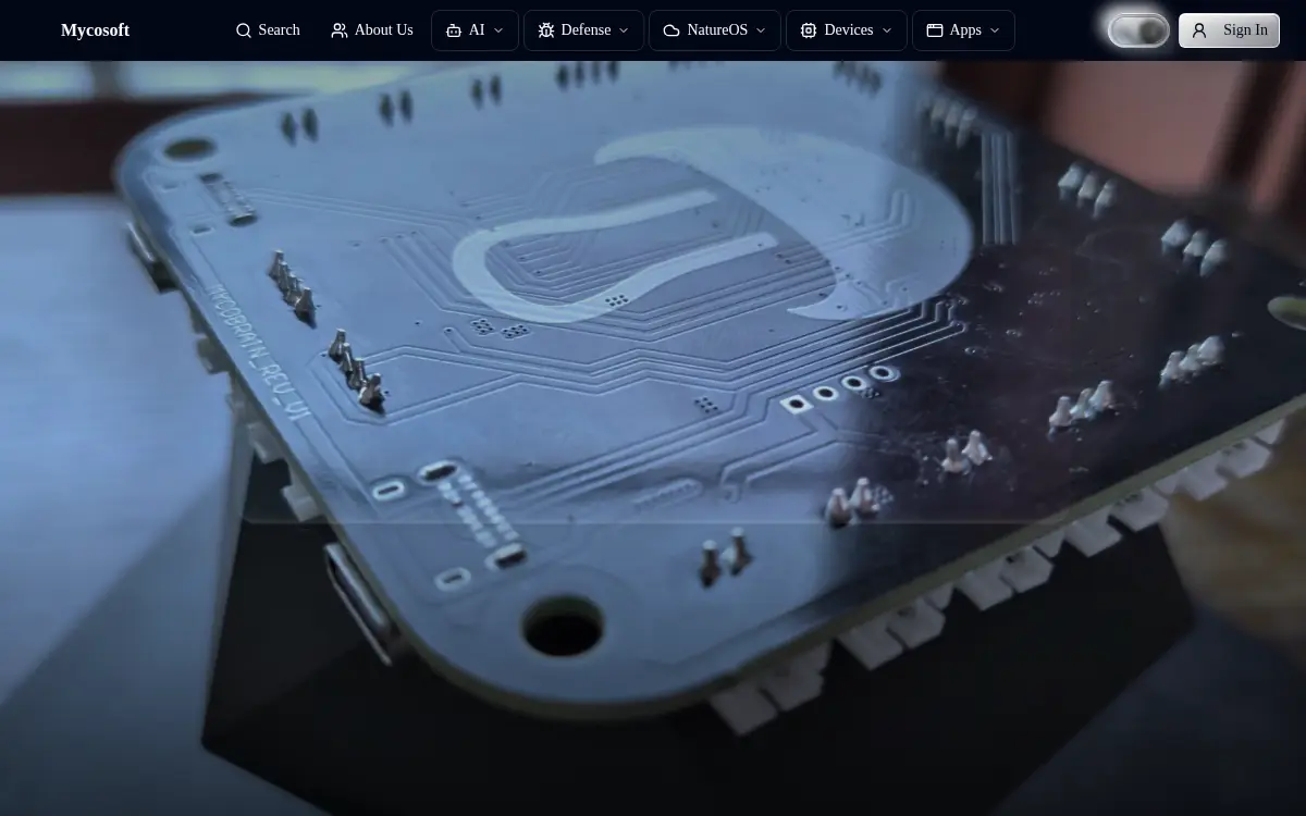 Homepage of Mycosoft LLC