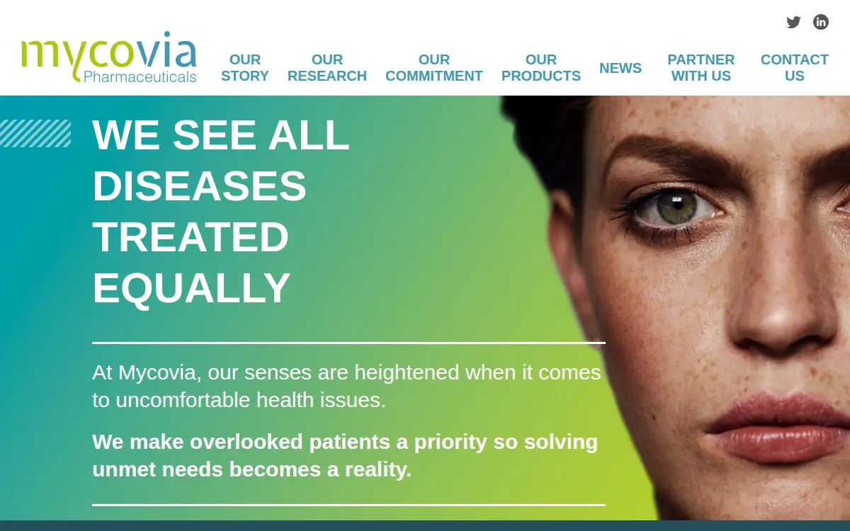 Homepage of Mycovia Pharmaceuticals, INC