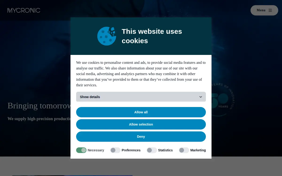 Homepage of Mycronic INC