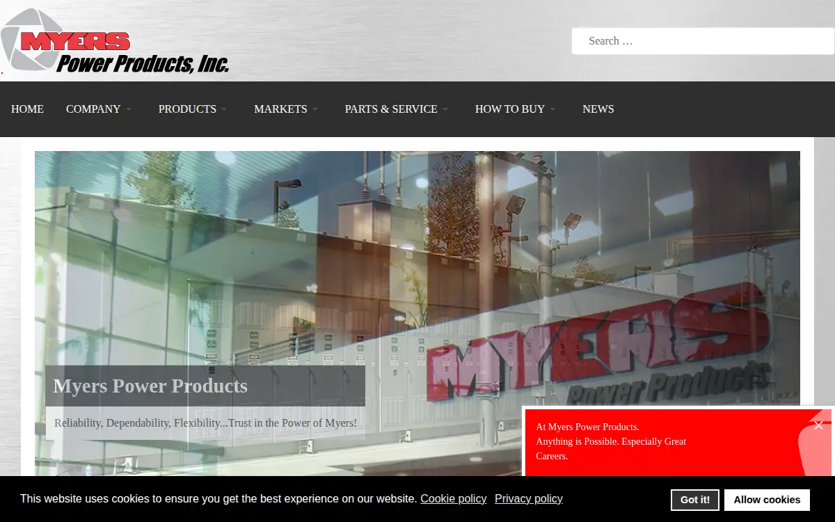 Homepage of Myers Controlled Power LLC