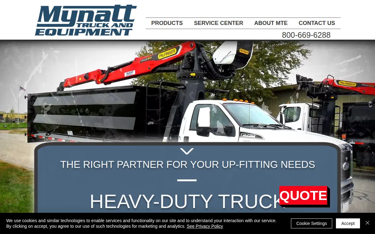 Homepage of Mynatt Truck & Equipment Co., INC.