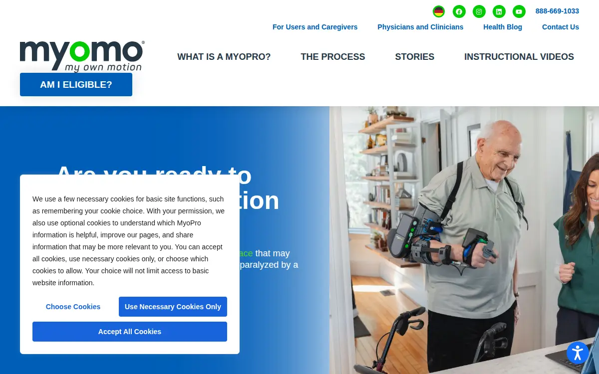 Homepage of Myomo INC