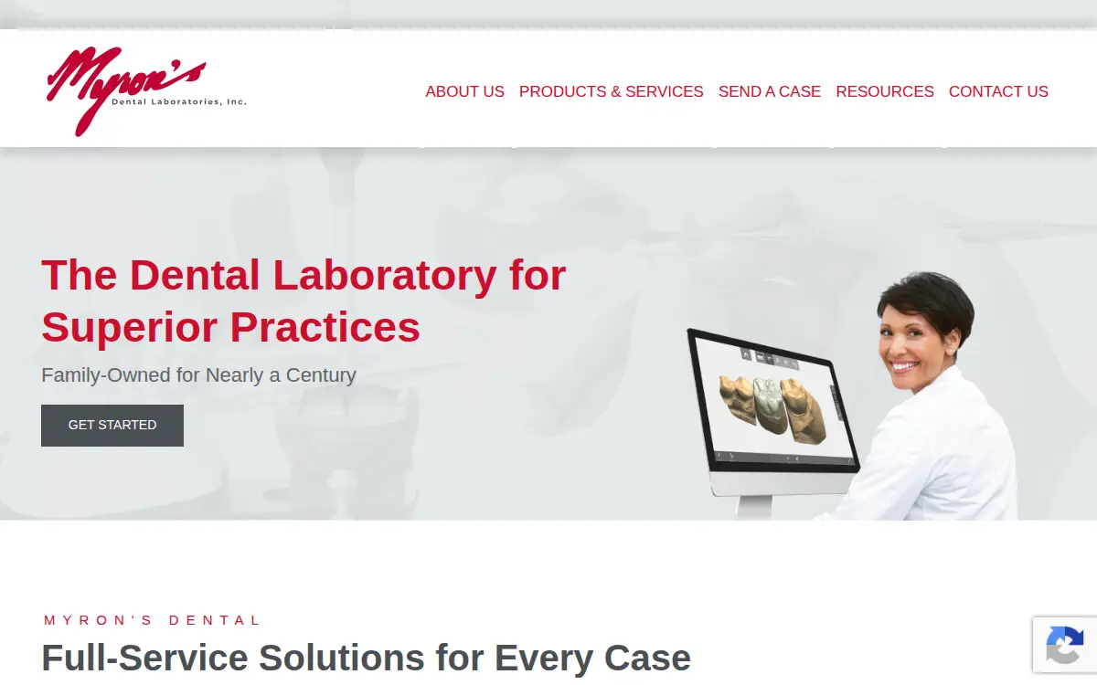 Homepage of Myrons Dental Laboratories INC