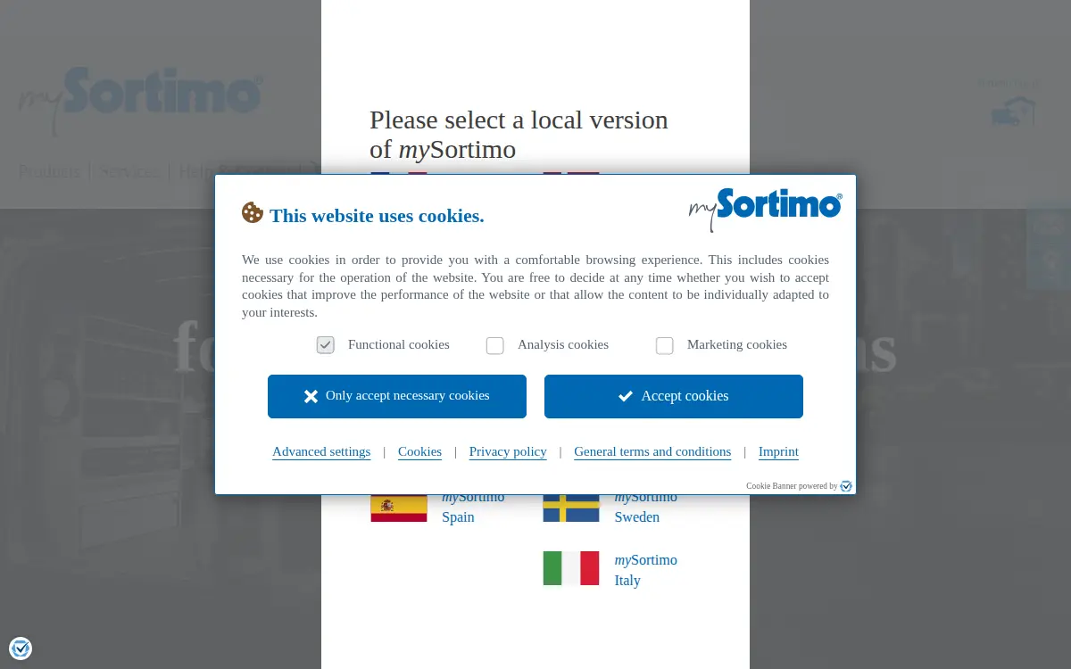 Homepage of Sortimo of North America, INC.