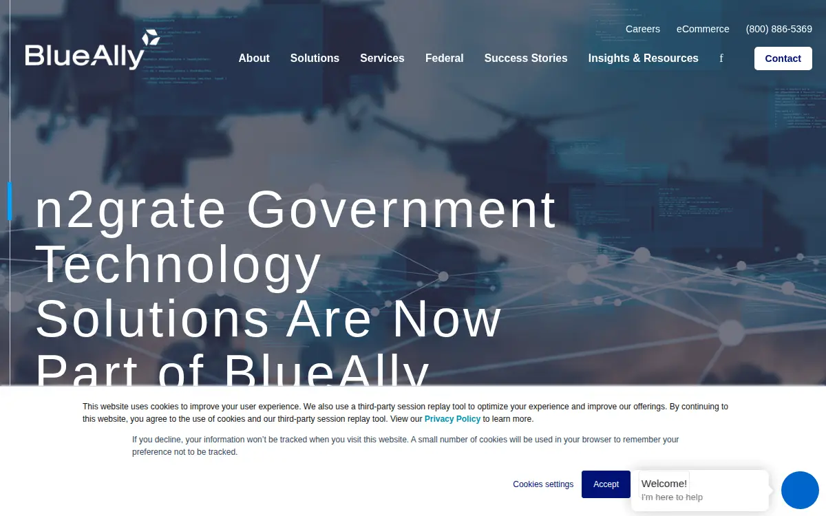 Homepage of N2grate Government Technology Solutions, LLC