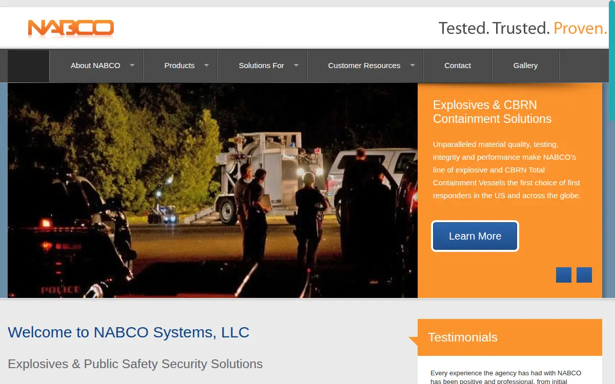 Homepage of Nabco Systems LLC