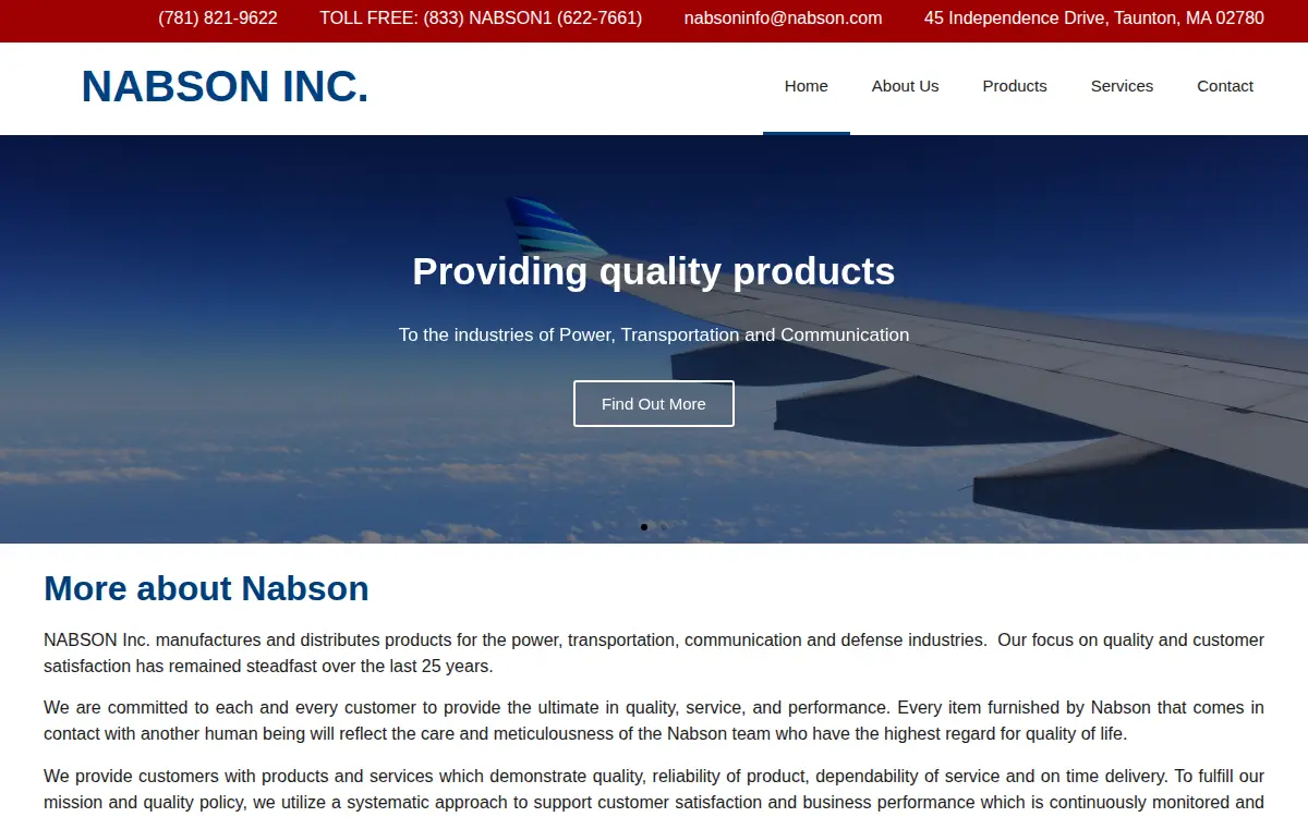 Homepage of Nabson, INC