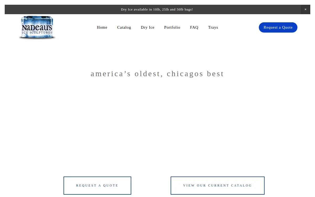 Homepage of Nadeaus Ice Sculptures INC