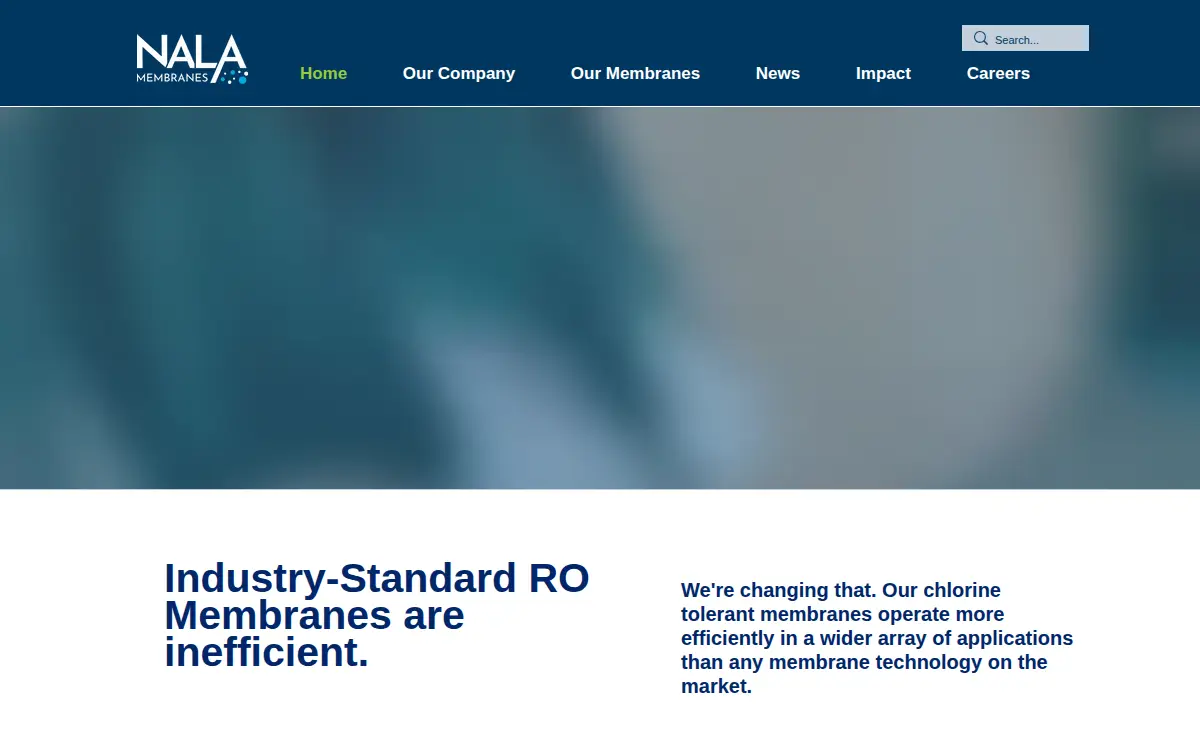 Homepage of Nala Membranes INC